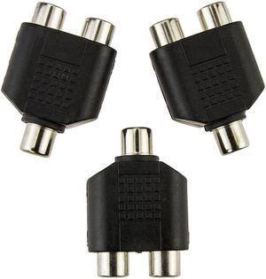 3pcs RCA Splitter AV Audio Video Plug Converter 1 Female to 2 Female AV Audio Video Y Adapter Converter