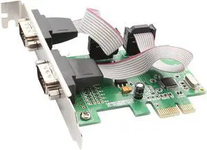 IO Crest 2 Port Serial PCI-e 1.0 x 1 , PCI-E card 2 to serial COM port serial card DB9 RS232 serial communications expansion card