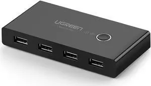 UGREEN USB Switch Selector, 2 Computers Sharing 4 USB Devices USB 2.0 Peripheral Switcher Box Hub for Mouse, Keyboard, Scanner, Printer, PCs with One-Button Swapping 30767 UGREEN USB Switch Selector, 2 Computers Sharing 4 USB Devices USB 2.0 Peripheral Switcher Box Hub for Mouse, Keyboard, Scanner, Printer, PCs with One-Button Swapping 30767