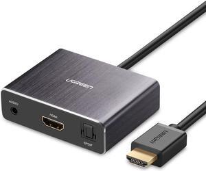 Ugreen HDMI to HDMI Converter with Optical Toslink SPDIF and 3.5mm Stereo Audio Port, Male to Female HDMI Adapter Supports 4K 2K Video 40281