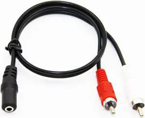 3.5mm Audio Jack Female to 2RCA Male Audio Cable For Connecting PC to Amplifier,1ft/30cm 3.5mm Audio Jack Female to 2RCA Male Audio Cable For Connecting PC to Amplifier,1ft/30cm