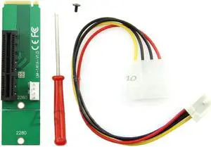 PCI-E 4X Female to NGFF M.2 M Male Adapter Key Power Cable with Converter Card PCI-E 4X Female to NGFF M.2 M Male Adapter Key Power Cable with Converter Card