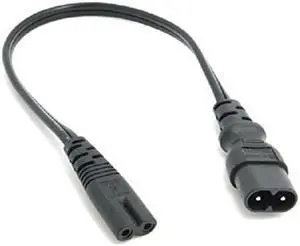 IEC 60320 C8 Plug to C7 Receptacle Male to Female Extension Power Supply Main Adapter Cable 30cm/1ft IEC 60320 C8 Plug to C7 Receptacle Male to Female Extension Power Supply Main Adapter Cable 30cm/1ft