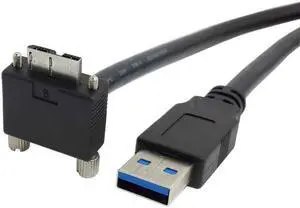 USB3.0 A Male to Micro USB-B Male Converter adapter cable, 90 Degree Micro USB Screw Mount to USB 3.0 A Type Data cable (3m/10ft) USB3.0 A Male to Micro USB-B Male Converter adapter cable, 90 Degree Micro USB Screw Mount to USB 3.0 A Type Data cable (3m/10ft)