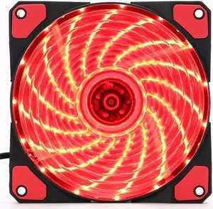 120mm Red LED Ultra Silent Computer PC Case Fan 15 LEDs 12V With Rubber Quiet Molex Connector Easy Installed Fan 120mm Red LED Ultra Silent Computer PC Case Fan 15 LEDs 12V With Rubber Quiet Molex Connector Easy Installed Fan