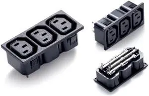 IEC 320 C13 Triple Electrical Socket IEC320 C13 three position black Industrial socket plug AC power socket ,PDU / UPS / APC Socket Module IEC 320 C13 Triple Electrical Socket IEC320 C13 three position black Industrial socket plug AC power socket ,PDU / UPS / APC Socket Module