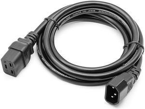 AC Power Cord Extension, C14 to C19 ,IEC320 C14 to IEC320 C19 ,Heavy Duty 14 AWG Computer Power Cord - C14 to C19 - 14 AWG Power Cable - IEC 320 C19 to IEC 320 C14 Power Cord