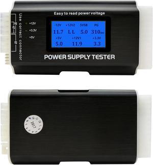 Computer PC Power Supply Tester, ATX / ITX / IDE / HDD / SATA / BYI Connectors Power Supply Tester, 1.8'' LCD Screen (Aluminum Alloy Enclosure) PC LCD Power Supply Tester 20/24 pin 4 SATA HDD Testers