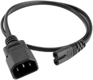 Standard Molded IEC 320 C14 Socket to IEC C7 Plug AC Power Adapter Cable , Standard AC Power Cord, 10A/110-250V, C14 to C7, (IEC-60320-C14 to IEC-60320-C7)