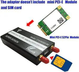 Tekit PCI-E Mini PCI-Express to USB Adapter With SIM Card Slot & antenna for WWAN/LTE Module Tekit PCI-E Mini PCI-Express to USB Adapter With SIM Card Slot & antenna for WWAN/LTE Module