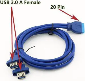 Tekit USB3.0 Dual Port USB 3.0 Female Screw Mount Panel Type to Motherboard 20Pin 20p Cable cord,USB 3.0 19-Pin to Dual Port A Female Cable for Front Panel Tekit USB3.0 Dual Port USB 3.0 Female Screw Mount Panel Type to Motherboard 20Pin 20p Cable cord,USB 3.0 19-Pin to Dual Port A Female Cable for Front Panel