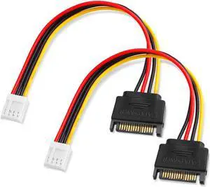 (2 Pack) Tekit 4-Pin Floppy Drive to 15-Pin SATA Male Power Cable,8inch/20cm (2 Pack) Tekit 4-Pin Floppy Drive to 15-Pin SATA Male Power Cable,8inch/20cm
