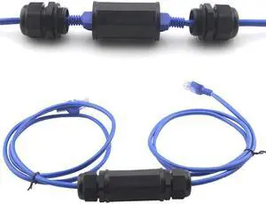 (5 Pack) RJ45 Waterproof Connector IP67 Ethernet Network Cable Connector double head Outdoor Lan Coupler Adapter  Cat5 6 8P8C,Locking Waterproof CAT6 RJ45 Female to Female Lan Ethernet Network coupler