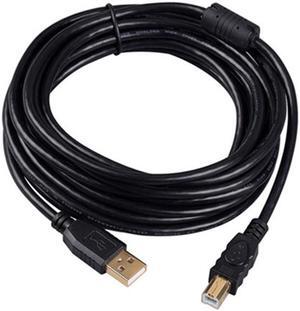 Tekit 24K Gold plated USB 2.0 Cable - A-Male to B-Male,USB 2.0 A Male to B Male Cable with Ferrite Black 28/24# AWG,26ft/8m