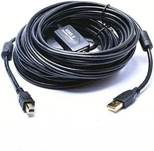 Tekit 24K Gold plated USB 2.0 Cable - A-Male to B-Male,USB 2.0 A Male to B Male Cable with Ferrite Black 28/24# AWG,100ft/30m