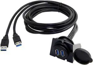 2m Dual USB 3.0 AUX Flush Mount Car Mount Extension Cable for Dashboard Panel 2m Dual USB 3.0 AUX Flush Mount Car Mount Extension Cable for Dashboard Panel