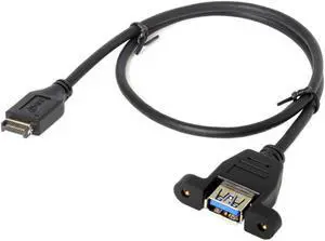 USB 3.1 Front Panel Header to USB 3.0 Type-A Female Extension Cable 1.6ft/50cm Panel Mount Type USB 3.1 Front Panel Header to USB 3.0 Type-A Female Extension Cable 1.6ft/50cm Panel Mount Type