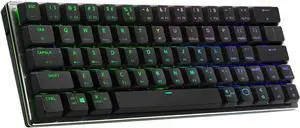 Cooler Master SK622 Wireless 60% Mechanical Keyboard with Low Profile Blue Switches, Improved Keycaps, and Brushed Aluminum Design