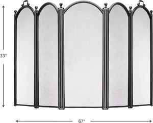 UniFlame S-3655 5 Fold Oversized Accommodates Larger Fireplaces Stove Screen