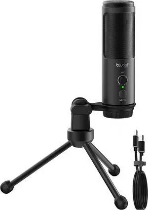 Blucoil USB Cardioid Condenser Microphone with USB Cable & Tripod - Chrome