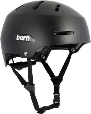 BERN Macon 2.0 Adult Multisport Helmet for Bike, Carbon Semi-Gloss Black, Medium