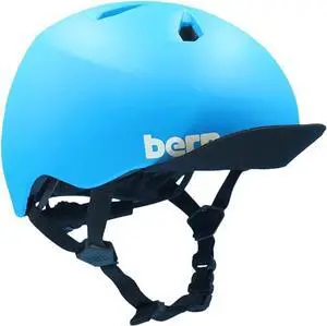 Bern Nino Kids Bike Helmet S/M Matte Blue, Flip Visor, CPSC Certified Ages 312