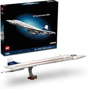LEGO Icons Concorde 10318 Supersonic Aircraft Building Kit for Adult  2083pcs