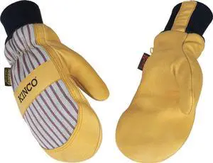 Kinco 1927KWT-L Premium Leather Work & Ski Gloves for Adults, Golden, L (1 Pack)