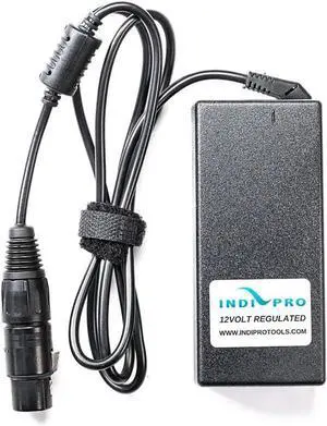 IndiPRO IP4PPSOB 10A AC Power Supply 4-Pin XLR 12V 6A Adapter for Cameras, Black
