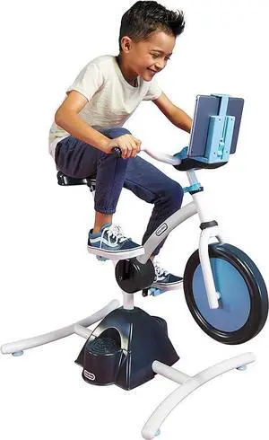 Little Tikes Pelican Explore & Fit Kids Bike w/ Bluetooth Speaker Ages 3-7, Blue