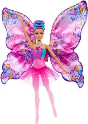 Barbie HXJ10 Dance & Flutter Doll w/ Opening Wings for 3+ Year kids, Multicolor