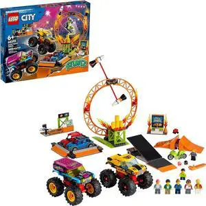 LEGO Stunt Show Arena 60295 Toy Building Kit for Baby w/ 668 Pieces, Multicolor