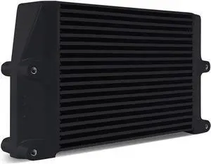 Mishimoto Heavy-Duty Bar-and-Plate Oil Cooler, 10" Core Same-Side Outlets, Black