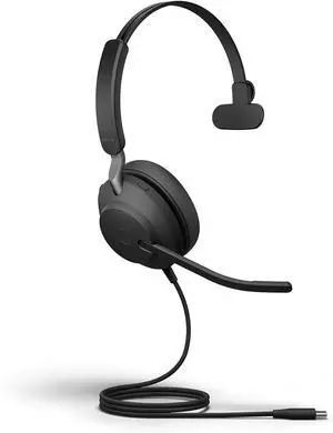 Jabra Evolve2 40 SE Mono Wired 3-Mic Call Headset with A Boom Arm - Black