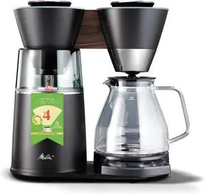 Melitta Vision 12-Cup Automatic Drip Coffee Machines, 1100W - Matte Black & Wood