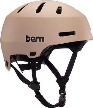 BERN Macon 2.0 Adjustable Multisport Adult Helmet for Bike, Matte Sand - Large