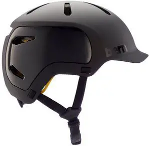 BERN Adult Bicycle Helmet w/ Rotational Impact Protection, Matte Black - Medium
