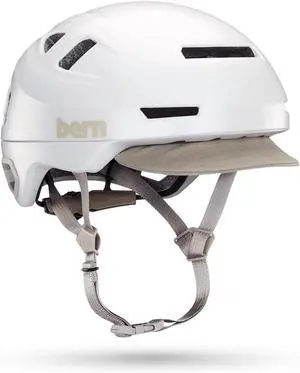 Bern Hudson Commuter Adult Bike Helmet with MIPS, Satin White - Size Medium