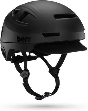 Bern Hudson Commuter MIPS Bike Helmet w/ LED Rear Light, Matte Black - Small