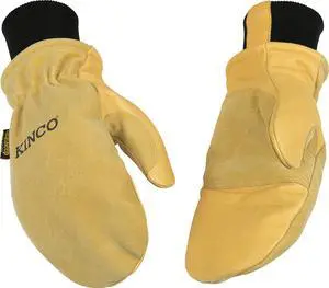 Kinco 901T Heatkeep Thermal Lining Leather Mitt, Golden, Medium(Pack of 6 Pairs)