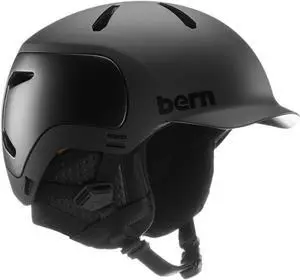 Bern Watts 2.0 Adult Ski and Snowboard Helmet for Men/Women, Matte Black - Large