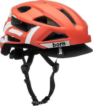 BERN FL-1 Pave Bike Helmet, MIPS Rotational Impact Protection, Matte Red - Large