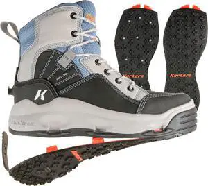 Korkers FB2320-06 Womens Buckskin Mary Wading Boots, Sharkskin/Riverside, Size 6