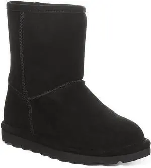 BEARPAW Elle Youths Ankle Slip On Boot for Indoor & Outdoor, Black, Youth Size 3