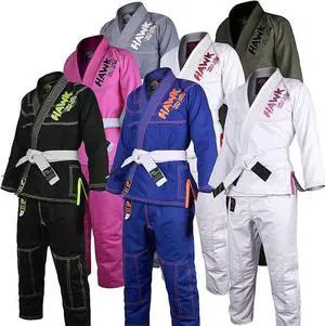 Hawk Jiu Jitsu Kids Brazilian Jiu Jitsu Gi with White Belt, K000 - Girls White-