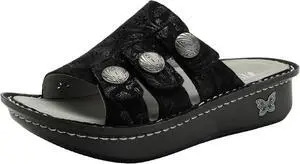Alegria Women Julee Triple Adjustable Platform Slide Sandal,Vinely, Size 10.5-11