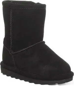 BEARPAW Elle Zipper Classic Tall Youth Slip On Boot, Black Ii - 4 Big Kid