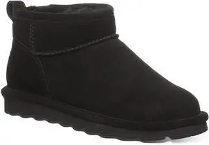 BEARPAW Sheepskin & Wool Blend Lining Women's Shorty Ankle Boot, Black - Size 9