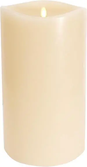 Luminara Grand Pillar Flameless Indoor LED Candle for Decor, 6.25"x10.6" - White