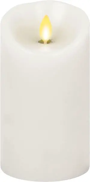 Luminara Indoor Paraffin Wax Flameless LED Candle for Decoration, White, 3" x 6"